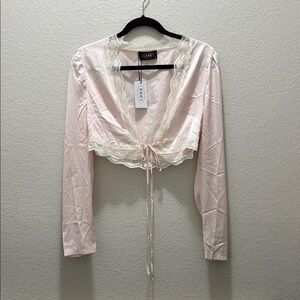 Cider Blush Lace-Trimmed Crop Top